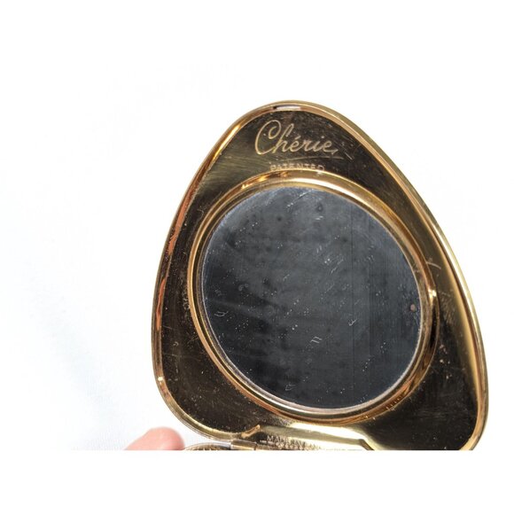 Vintage KIGU Chérie Mirror Compact, Petit Point Floral, Made in England - Picture 6 of 10